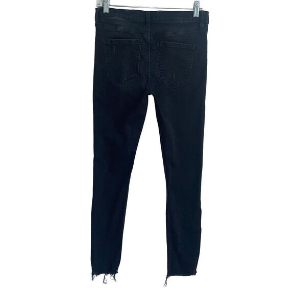 Free People Faded Black Distressed Skinny Jean - Picture 13 of 15